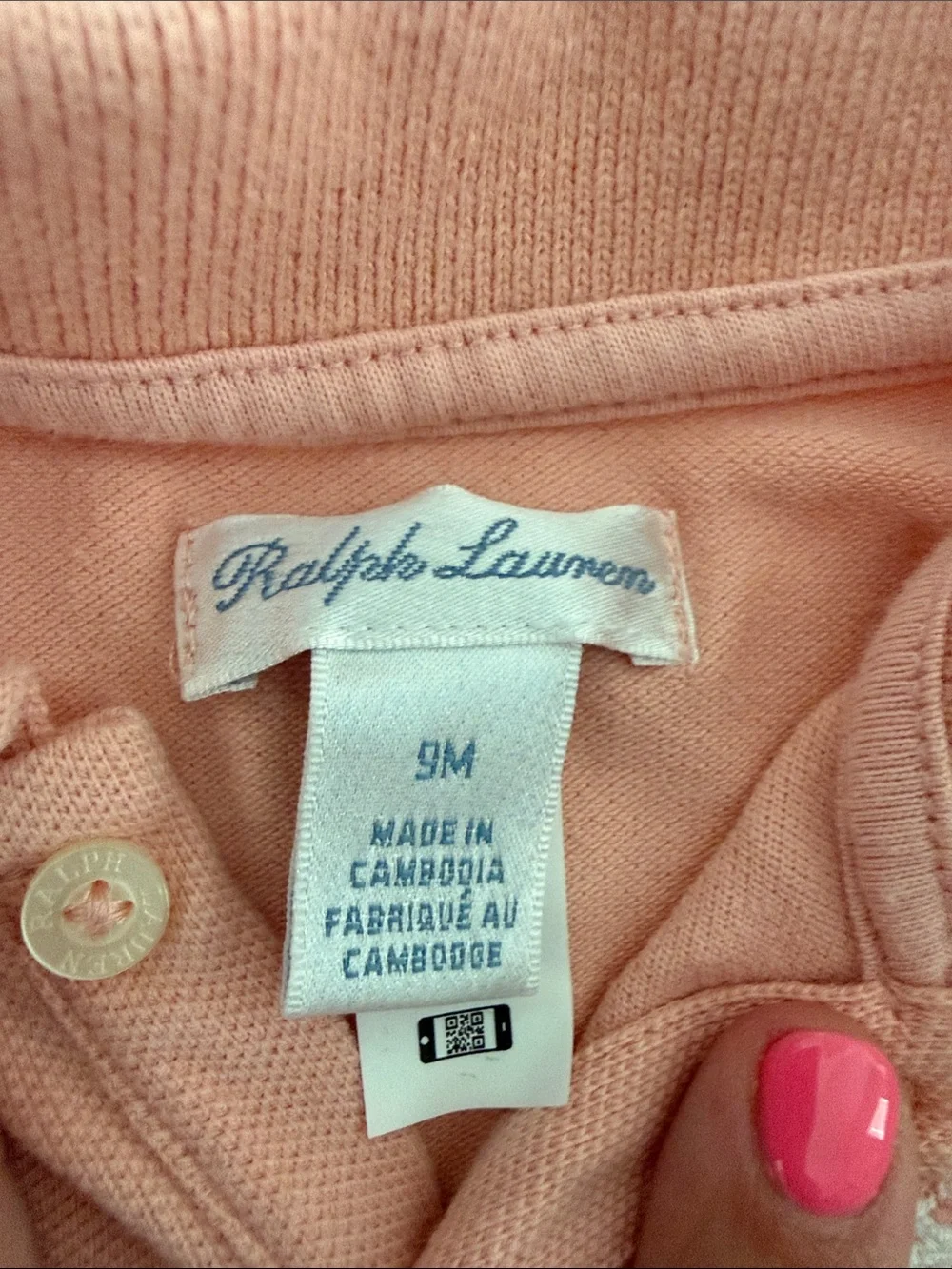 Ralph Lauren Peach Sleeveless Polo Top for Kids